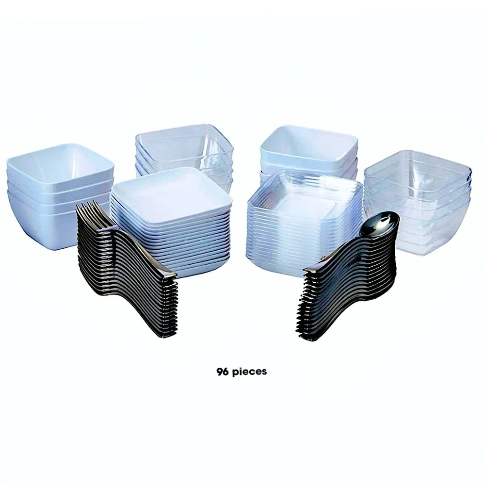 Mozaik Appetizer combo 96 pc.Set- 2 boxes & 48 pc. Spoons - 1 box